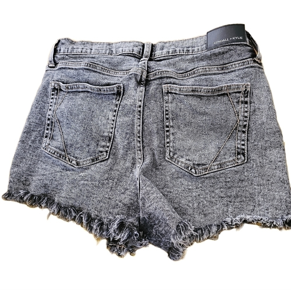 Kendall & Kylie High Waist Gray Denim Shorts - Picture 2 of 4